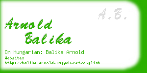 arnold balika business card